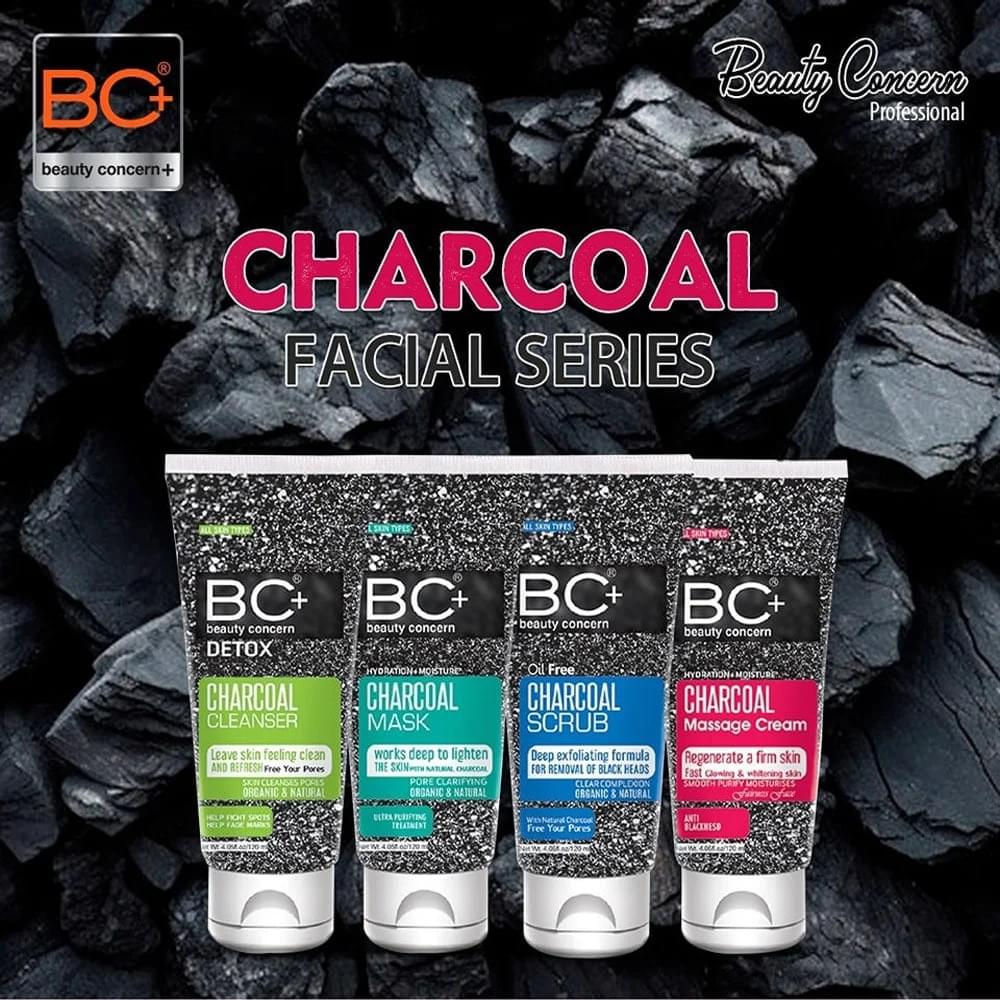 BC+ Beauty Concern Charcoal Facial Kit (120 ml) Pack of 4